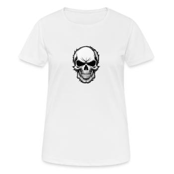 Rockmusik Totenkopf - Frauen T-Shirt atmungsaktiv - Weiß - Vorne - AI Model Female 172 dark (172cm)