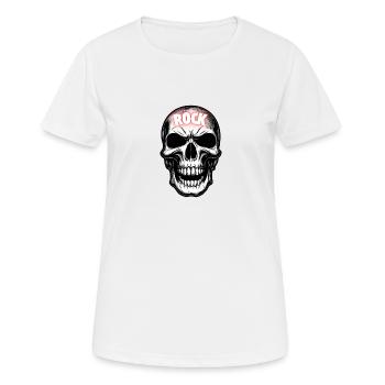 Rockmusik Totenkopf - Frauen T-Shirt atmungsaktiv - Weiß - Vorne - AI Model Female 172 dark (172cm)