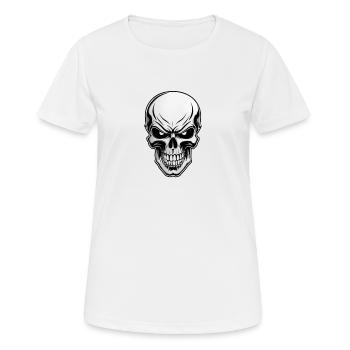 Rockmusik Totenkopf - Frauen T-Shirt atmungsaktiv - Weiß - Vorne - AI Model Female 172 dark (172cm)