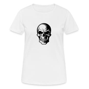 Rockmusik Totenkopf - Frauen T-Shirt atmungsaktiv - Weiß - Vorne - AI Model Female 172 dark (172cm)