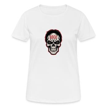Rockmusik Totenkopf - Frauen T-Shirt atmungsaktiv - Weiß - Vorne - AI Model Female 172 dark (172cm)