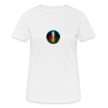 Blick in Wald bunt kreisrund freigestellt - Frauen T-Shirt atmungsaktiv - Weiß - Vorne - AI Model Female 172 dark (172cm)