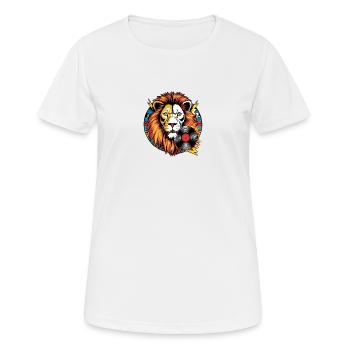 Rockmusik Löwenkopf - Frauen T-Shirt atmungsaktiv - Weiß - Vorne - AI Model Female 172 dark (172cm)