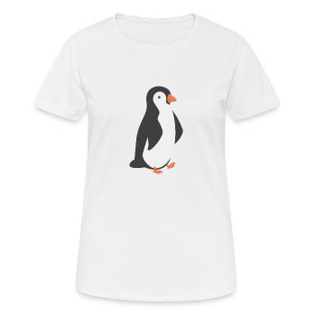 Pinguin - Frauen T-Shirt atmungsaktiv - Weiß - Vorne - AI Model Female 172 dark (172cm)