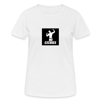 Gym Workout No Excuses Motivational Design - Frauen T-Shirt atmungsaktiv - Weiß - Vorne - AI Model Female 172 dark (172cm)