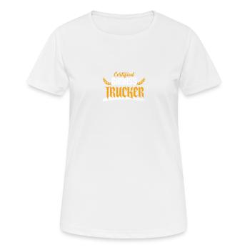 Badass Trucker Saying - Women's Breathable T-Shirt - white - Front - AI Model Female 172 dark (172cm)