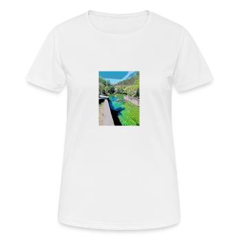 Zeichnung der Provence - Brunnen von Vaucluse - Frauen T-Shirt atmungsaktiv - Weiß - Vorne - AI Model Female 172 dark (172cm)