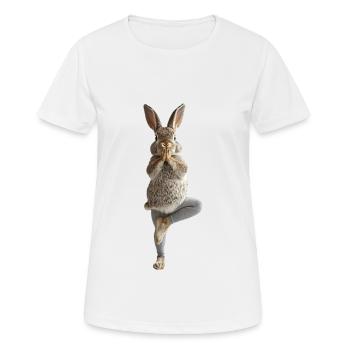 Kaninchen - Frauen T-Shirt atmungsaktiv - Weiß - Vorne - AI Model Female 172 dark (172cm)