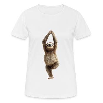 Faultier - Frauen T-Shirt atmungsaktiv - Weiß - Vorne - AI Model Female 172 dark (172cm)