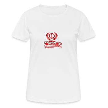 Rennwagen - Frauen T-Shirt atmungsaktiv - Weiß - Vorne - AI Model Female 172 dark (172cm)