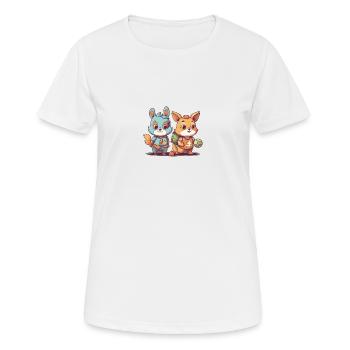 Animal Athletes - Frauen T-Shirt atmungsaktiv - Weiß - Vorne - AI Model Female 172 dark (172cm)