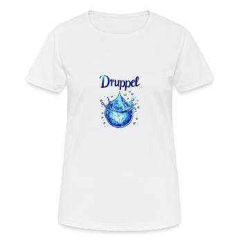 Wassertropfen - Frauen T-Shirt atmungsaktiv - Weiß - Vorne - AI Model Female 172 dark (172cm)