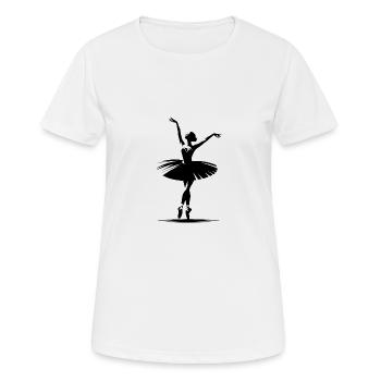 Tänzerin mit Eleganz und klassischer Tanzpose - Frauen T-Shirt atmungsaktiv - Weiß - Vorne - AI Model Female 172 dark (172cm)
