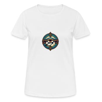 Babylonien - Auge des Horus - Udjat-Auge - Frauen T-Shirt atmungsaktiv - Weiß - Vorne - AI Model Female 172 dark (172cm)
