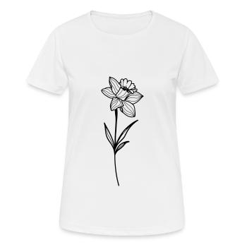 Narcisse, jonquille - T-shirt respirant Femme - blanc - Devant - AI Model Female 172 dark (172cm)