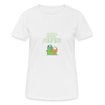 "Keep Pumping" - Screw Design - Women's Breathable T-Shirt - white - Front - AI Model Female 172 dark (172cm)