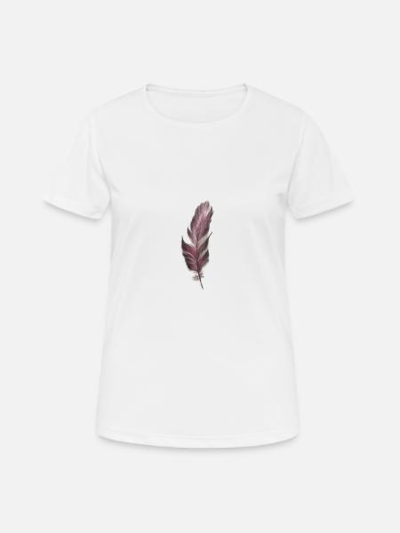 Feder - Frauen T-Shirt atmungsaktiv - Weiß