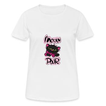 Meaw Power - Frauen T-Shirt atmungsaktiv - Weiß - Vorne - AI Model Female 172 dark (172cm)