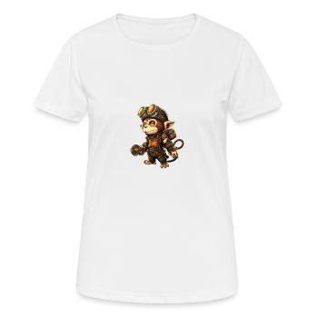 Singe mécanicien Steampunk - T-shirt respirant Femme - blanc - Devant - AI Model Female 172 dark (172cm)