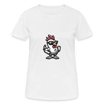 Poulet Cool BD - T-shirt respirant Femme - blanc - Devant - AI Model Female 172 dark (172cm)