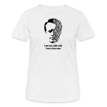 I Am Not A QR Code, I Am A Free Man - Women's Breathable T-Shirt - white - Front - AI Model Female 172 dark (172cm)
