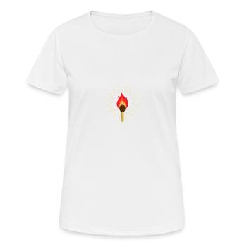 Lumière lumière lumière d’allumettes motivation feu gift - T-shirt respirant Femme - blanc - Devant - AI Model Female 172 dark (172cm)