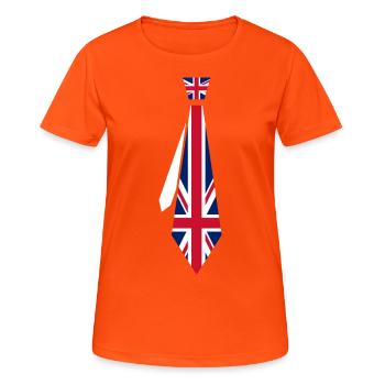 Tie Great Britain - Women's Breathable T-Shirt - neon orange - Front - AI Model Female 172 dark (172cm)