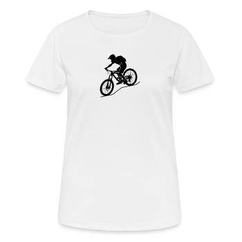 Silhouette dynamique de vététiste - T-shirt respirant Femme - blanc - Devant - AI Model Female 172 dark (172cm)