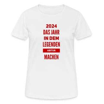 Abi - Abitur - Frauen T-Shirt atmungsaktiv - Weiß - Vorne - AI Model Female 172 dark (172cm)