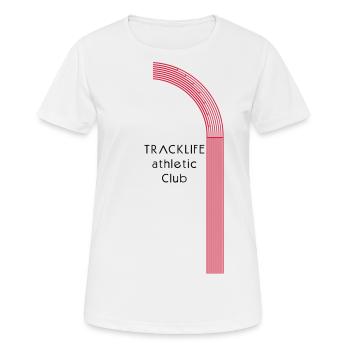 Laufshirt Tracklife athletic club - Frauen T-Shirt atmungsaktiv - Weiß - Vorne - AI Model Female 172 dark (172cm)
