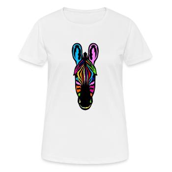 zebre couleur tete animal - T-shirt respirant Femme - blanc - Devant - AI Model Female 172 dark (172cm)