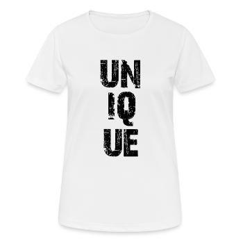 einzigartig - Frauen T-Shirt atmungsaktiv - Weiß - Vorne - AI Model Female 172 dark (172cm)