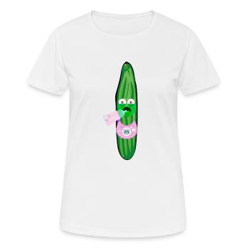 Launische Gurke, Gurken, Comic, Gurke, Baby - Frauen T-Shirt atmungsaktiv - Weiß - Vorne - AI Model Female 172 dark (172cm)