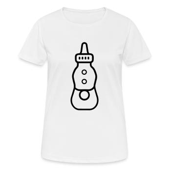 Flasche - Frauen T-Shirt atmungsaktiv - Weiß - Vorne - AI Model Female 172 dark (172cm)