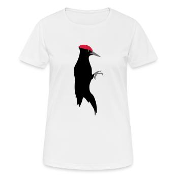 Schwarzspecht - Frauen T-Shirt atmungsaktiv - Weiß - Vorne - AI Model Female 172 dark (172cm)