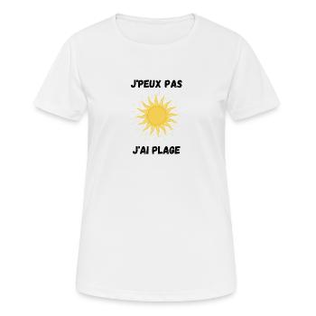 Ich kann nicht, ich habe Strand - Frauen T-Shirt atmungsaktiv - Weiß - Vorne - AI Model Female 172 dark (172cm)