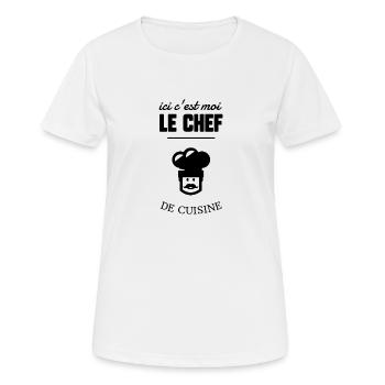 Chef de cuisine - T-shirt respirant Femme - blanc - Devant - AI Model Female 172 dark (172cm)