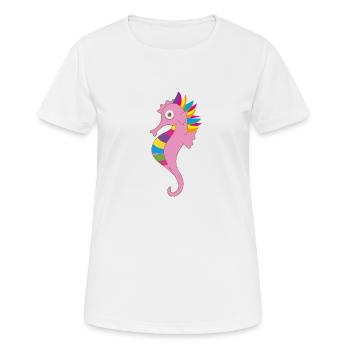 seepferdchen,bunt,regenbogen,bunt - Frauen T-Shirt atmungsaktiv - Weiß - Vorne - AI Model Female 172 dark (172cm)