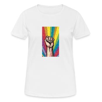 Faust - Frauen T-Shirt atmungsaktiv - Weiß - Vorne - AI Model Female 172 dark (172cm)