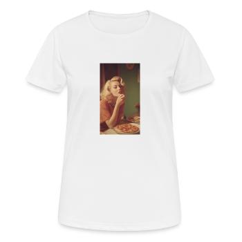 L’heure de la pizza - T-shirt respirant Femme - blanc - Devant - AI Model Female 172 dark (172cm)