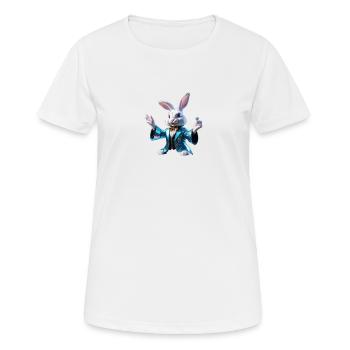 Major Rabbit - Frauen T-Shirt atmungsaktiv - Weiß - Vorne - AI Model Female 172 dark (172cm)