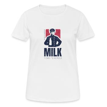 Milk picks its heroes funny ironic lactose - Women's Breathable T-Shirt - white - Front - AI Model Female 172 dark (172cm)