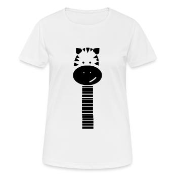 cute zebra with a long neck - Women's Breathable T-Shirt - white - Front - AI Model Female 172 dark (172cm)