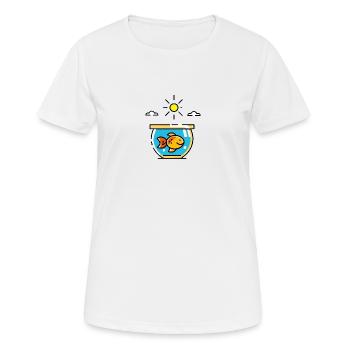 Bains de soleil de poisson rouge - T-shirt respirant Femme - blanc - Devant - AI Model Female 172 dark (172cm)