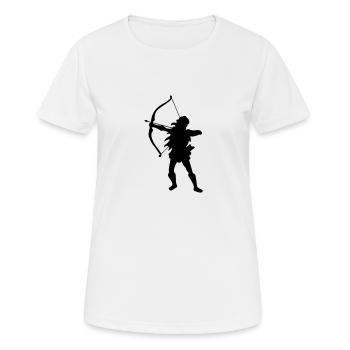 dessin Tir à l'arc silhouette femme - T-shirt respirant Femme - blanc - Devant - AI Model Female 172 dark (172cm)