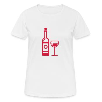 Wine glass - Women's Breathable T-Shirt - white - Front - AI Model Female 172 dark (172cm)