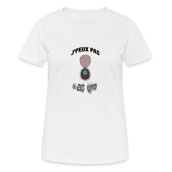 Je peux pas j ai WC - T-shirt respirant Femme - blanc - Devant - AI Model Female 172 dark (172cm)
