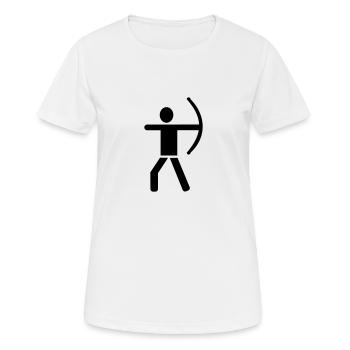 Tir à l'arc - T-shirt respirant Femme - blanc - Devant - AI Model Female 172 dark (172cm)