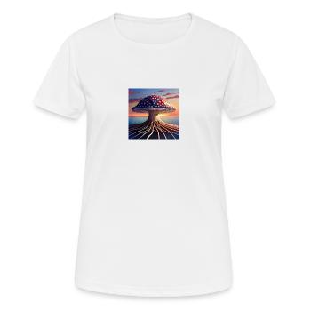 Mushroom Comic - Frauen T-Shirt atmungsaktiv - Weiß - Vorne - AI Model Female 172 dark (172cm)