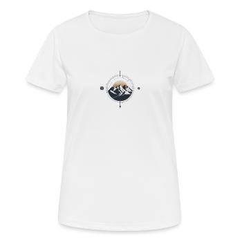 Berge Kompass Wanderung - Frauen T-Shirt atmungsaktiv - Weiß - Vorne - AI Model Female 172 dark (172cm)